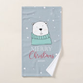 パーソナライズされたクリスマス動物漫画スタイル バスタオルセット (ハンドタオル)