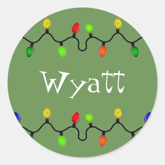 パーソナライズされたクリスマス名 ラウンドシール (正面)