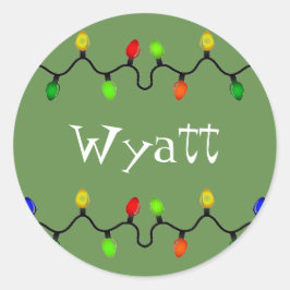 パーソナライズされたクリスマス名 ラウンドシール