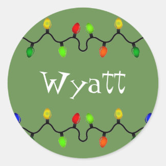 パーソナライズされたクリスマス名 ラウンドシール