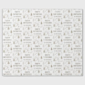 パーソナライズされたクリスマス家族の名前Taupe ラッピングペーパー (フラット)