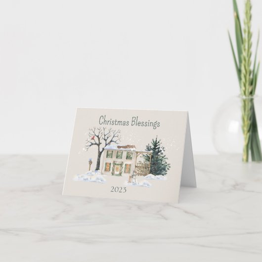 パーソナライズされたクリスマス恵みの水色 シーズンカード (正面)