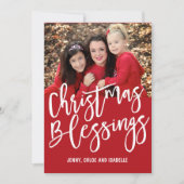 パーソナライズされたクリスマス恵みファミリーフォトカード シーズンカード (正面)