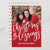 パーソナライズされたクリスマス恵みファミリーフォトカード シーズンカード (正面/裏面)