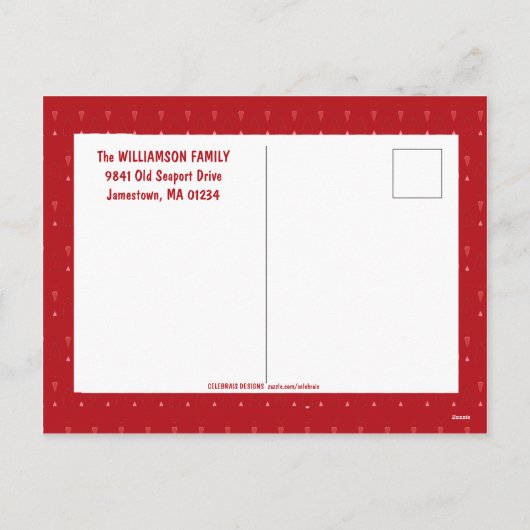 パーソナライズされたクリスマス恵み家族の写真 シーズンポストカード (裏面)