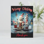 パーソナライズされたクリスマス感謝していカード 案内状 (スタンド正面)