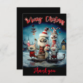 パーソナライズされたクリスマス感謝していカード 案内状 (正面/裏面)