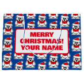 パーソナライズされたクリスマス抱き枕子供へ ラージペーパーバッグ (正面)