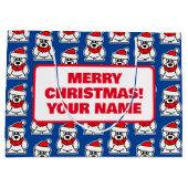 パーソナライズされたクリスマス抱き枕子供へ ラージペーパーバッグ (裏面)