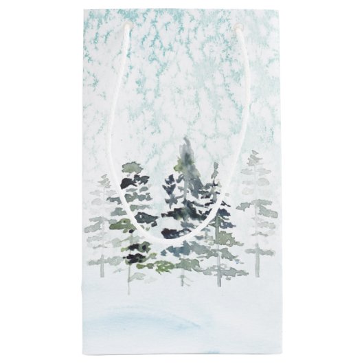 パーソナライズされたクリスマス抱き枕林 スモールペーパーバッグ (裏面)