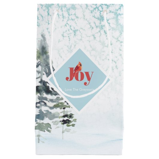 パーソナライズされたクリスマス抱き枕林 スモールペーパーバッグ (正面)