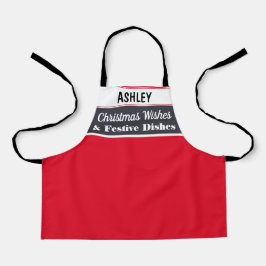 パーソナライズされたクリスマス料理ベーキングキッチンレッド エプロン