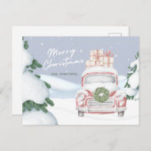 パーソナライズされたクリスマス旅行はがき シーズンポストカード (正面/裏面)