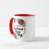 パーソナライズされたクリスマス映画鑑賞リースアート マグカップ (正面左)