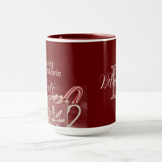 パーソナライズされたクリスマス映画鑑賞 マグカップ (中央)