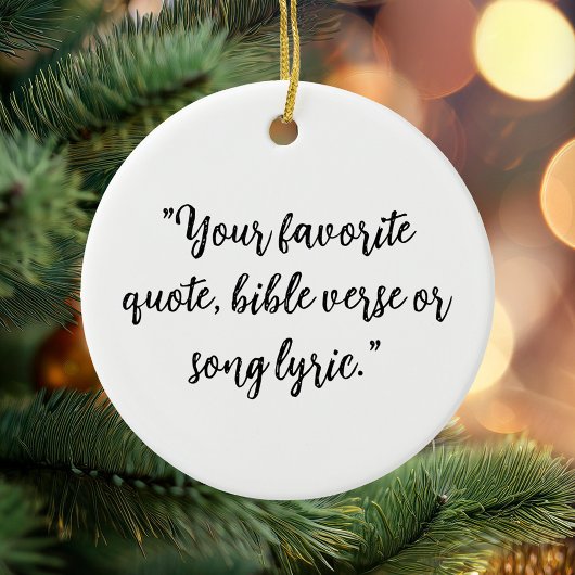 パーソナライズされたクリスマス書道引用文 セラミックオーナメント