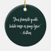 パーソナライズされたクリスマス書道引用文 セラミックオーナメント (裏面)