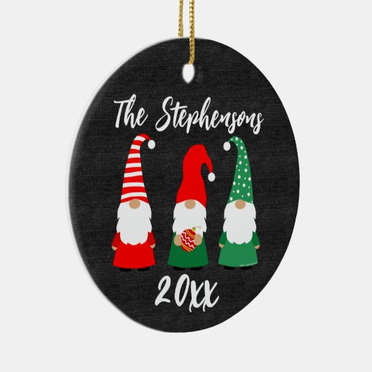 パーソナライズされたクリスマス格言かわいい家族の休日 セラミックオーナメント (右)