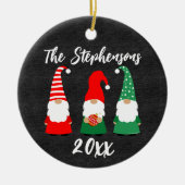 パーソナライズされたクリスマス格言かわいい家族の休日 セラミックオーナメント (正面)