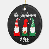 パーソナライズされたクリスマス格言かわいい家族の休日 セラミックオーナメント (左)