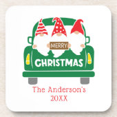 パーソナライズされたクリスマス格言トラッククリスマス コースター (正面)