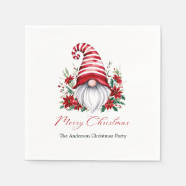 パーソナライズされたクリスマス格言ポインセティアホリデイ スタンダードカクテルナプキン