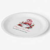 パーソナライズされたクリスマス格言ポインセティアホリデイ ペーパープレート (アングル)