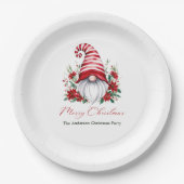 パーソナライズされたクリスマス格言ポインセティアホリデイ ペーパープレート (正面)