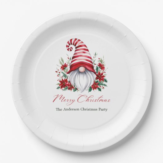 パーソナライズされたクリスマス格言ポインセティアホリデイ ペーパープレート (正面)