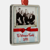 パーソナライズされたクリスマス樺の木ツリーPHOTOオーナメント メタルオーナメント (右)