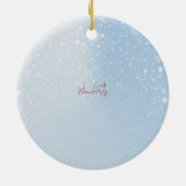 パーソナライズされたクリスマス母パパドッグファミリー セラミックオーナメント (裏面)