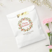 パーソナライズされたクリスマス水カラーリース フェイバーバッグ (封をした状態)