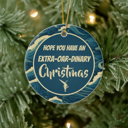 パーソナライズされたクリスマス漕おもしろいぎオーナメント セラミックオーナメント (ツリー)