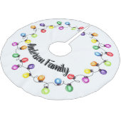 パーソナライズされたクリスマス灯 ブラッシュドポリエステルツリースカート (アングル)