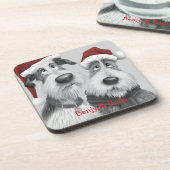 パーソナライズされたクリスマス犬 コースター (左側)