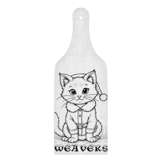 パーソナライズされたクリスマス猫 カッティングボード (正面)