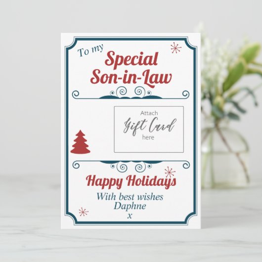 パーソナライズされたクリスマス祝いギフトカードホルダー (スタンド正面)