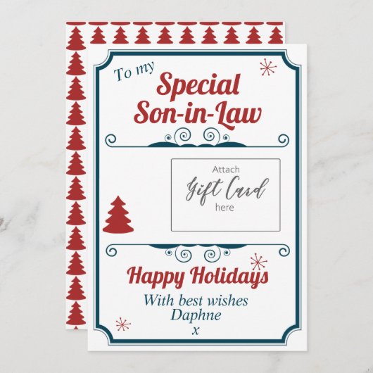 パーソナライズされたクリスマス祝いギフトカードホルダー (正面/裏面)