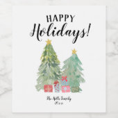 パーソナライズされたクリスマス祝のワインラベル ワインラベル (シングルラベル)