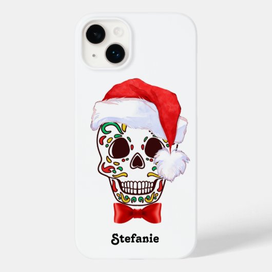 パーソナライズされたクリスマス糖スカル帽子 Case-Mate iPhoneケース (裏面)