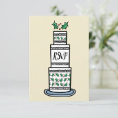 パーソナライズされたクリスマス結婚式RSVP 招待状 (スタンド正面)