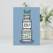 パーソナライズされたクリスマス結婚式RSVP 招待状 (スタンド正面)