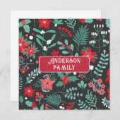 パーソナライズされたクリスマス花柄の苗字 (正面/裏面)