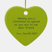 パーソナライズされたクリスマス装飾モダンカラフル セラミックオーナメント (裏面)