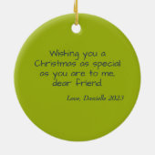 パーソナライズされたクリスマス装飾モダンカラフル セラミックオーナメント (裏面)