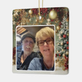 パーソナライズされたクリスマス記念オーナメント セラミックオーナメント (左)
