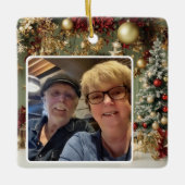 パーソナライズされたクリスマス記念オーナメント セラミックオーナメント (正面)