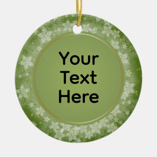 パーソナライズされたクリスマス記念 セラミックオーナメント (正面)