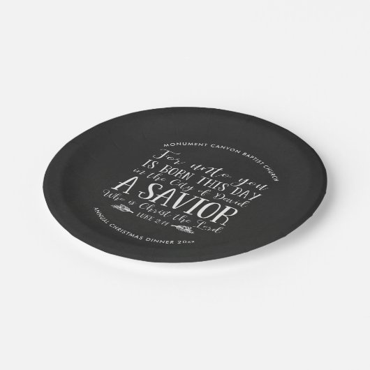 パーソナライズされたクリスマス詩タイポグラフィシャルボード ペーパープレート (アングル)