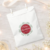 パーソナライズされたクリスマス赤水カラーフローラ フェイバーバッグ (クリップ留めされた状態)